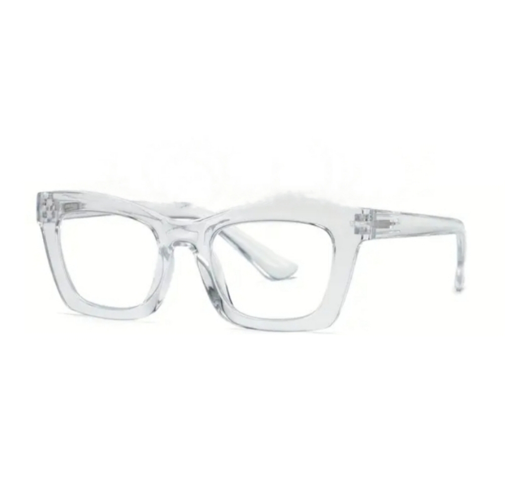 +4.00 Square reading glasses Oprah style Clear frame Blue light blocking readers - Picture 4 of 7